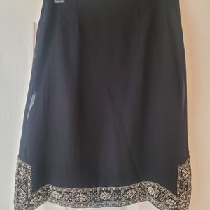 Women's Sheer Silk Black Skirt, sz Sm